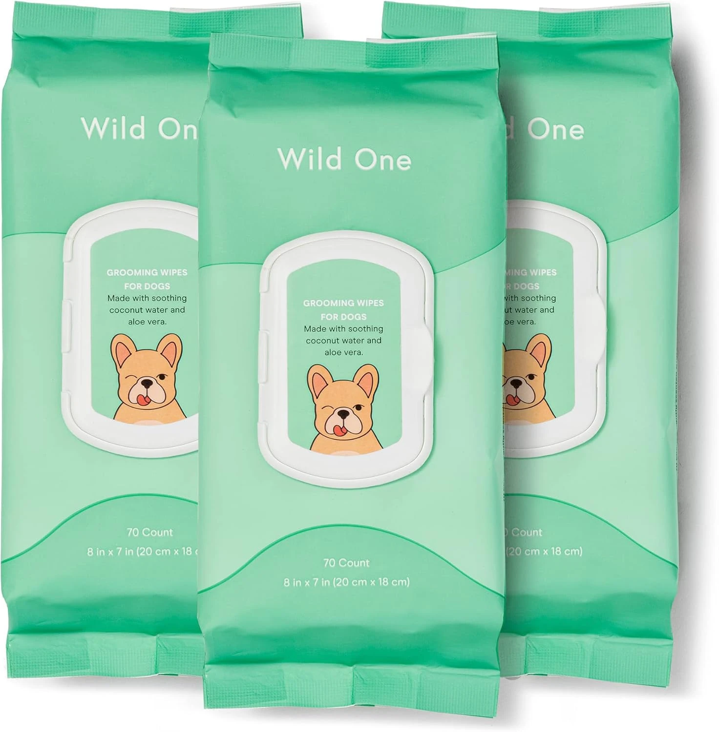 Wild One, Eucalyptus Natural Dog Grooming Wipes, Cruelty-free, resealable lid, 7