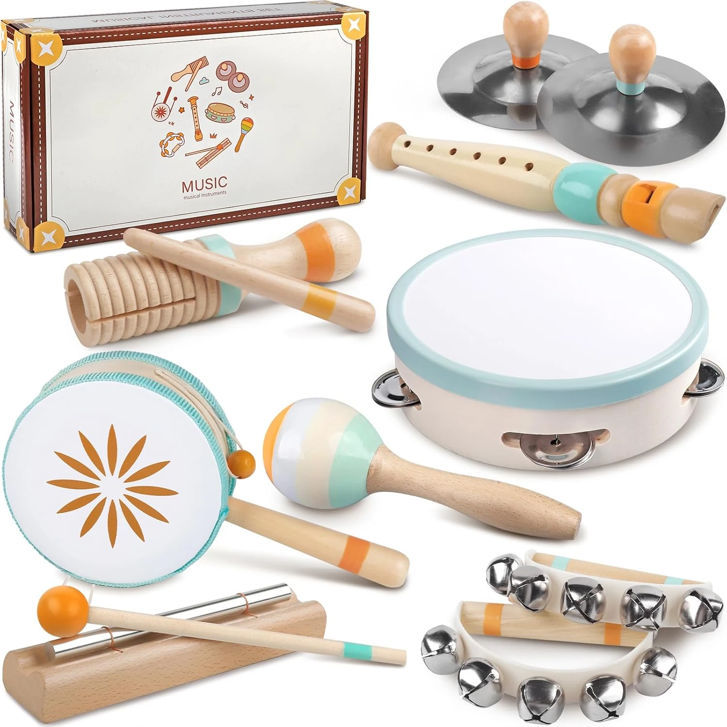 Baby Musical Instruments - Montessori Musical Toys for Toddlers 1-3, Wooden Perc